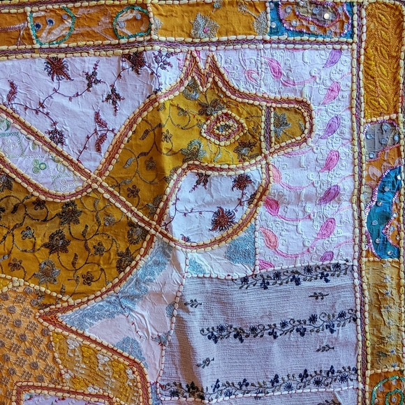 Boho Wall Decor Colorful Camel Tapestry Hand Beaded Gold Camel - Picture 3 of 9